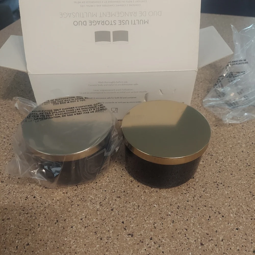 NWT Z Gallerie Storage & Organization Canister with Lids Multi use Duo - Picture 1 of 7